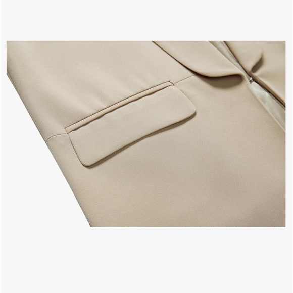 Women's Cream Shawl Collar Blazer - Picture 13 of 15